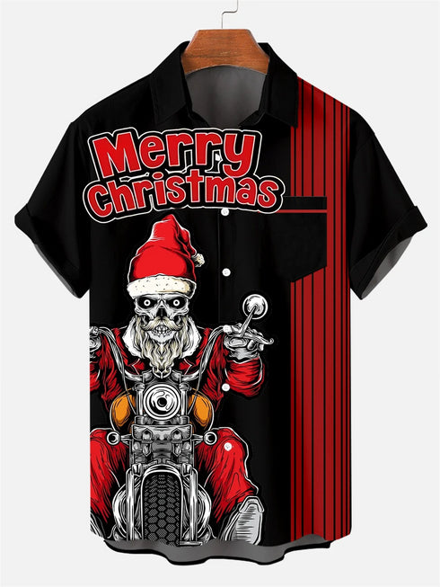 Men's Christmas Funny Graphic Short Sleeve Hawaiian Shirt